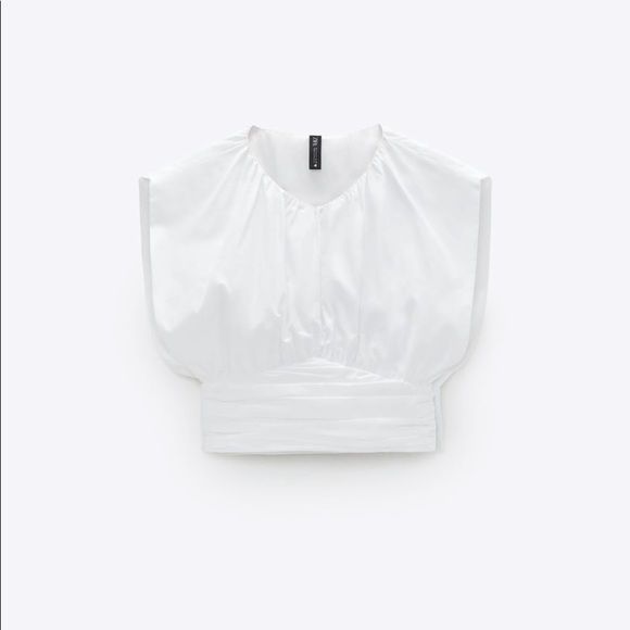 Zara Pleated Poplin top - Picture 2 of 14